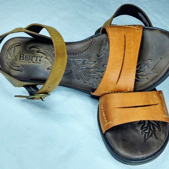 Born Ebb Handcrafted Sandals in Orange Size 7 - Picture 3 of 4